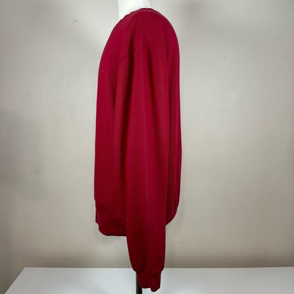 Faconnable 100% Cotton Crew Neck Sweater Red Men’s Size Large L - Picture 3 of 8